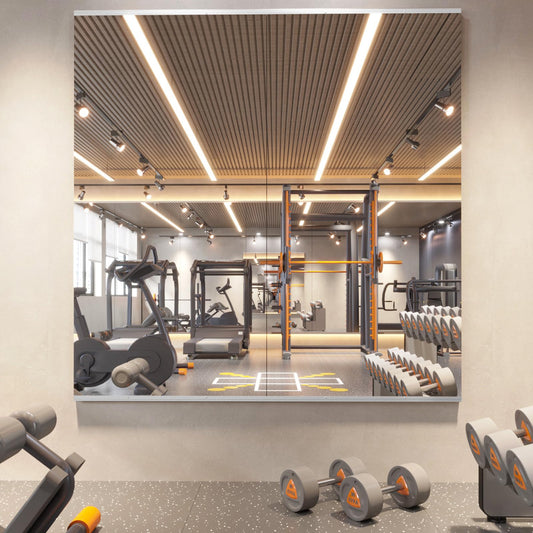 pertetey Home Gym Mirror 48X24 Inch(Each)-2Pcs Frameless Large Full Body Mirror Yoga Mirror Tempered Glass Mirror Full Length Wall Mounted Mirror for Gym Yoga Studio Bedroom Dancing Studio