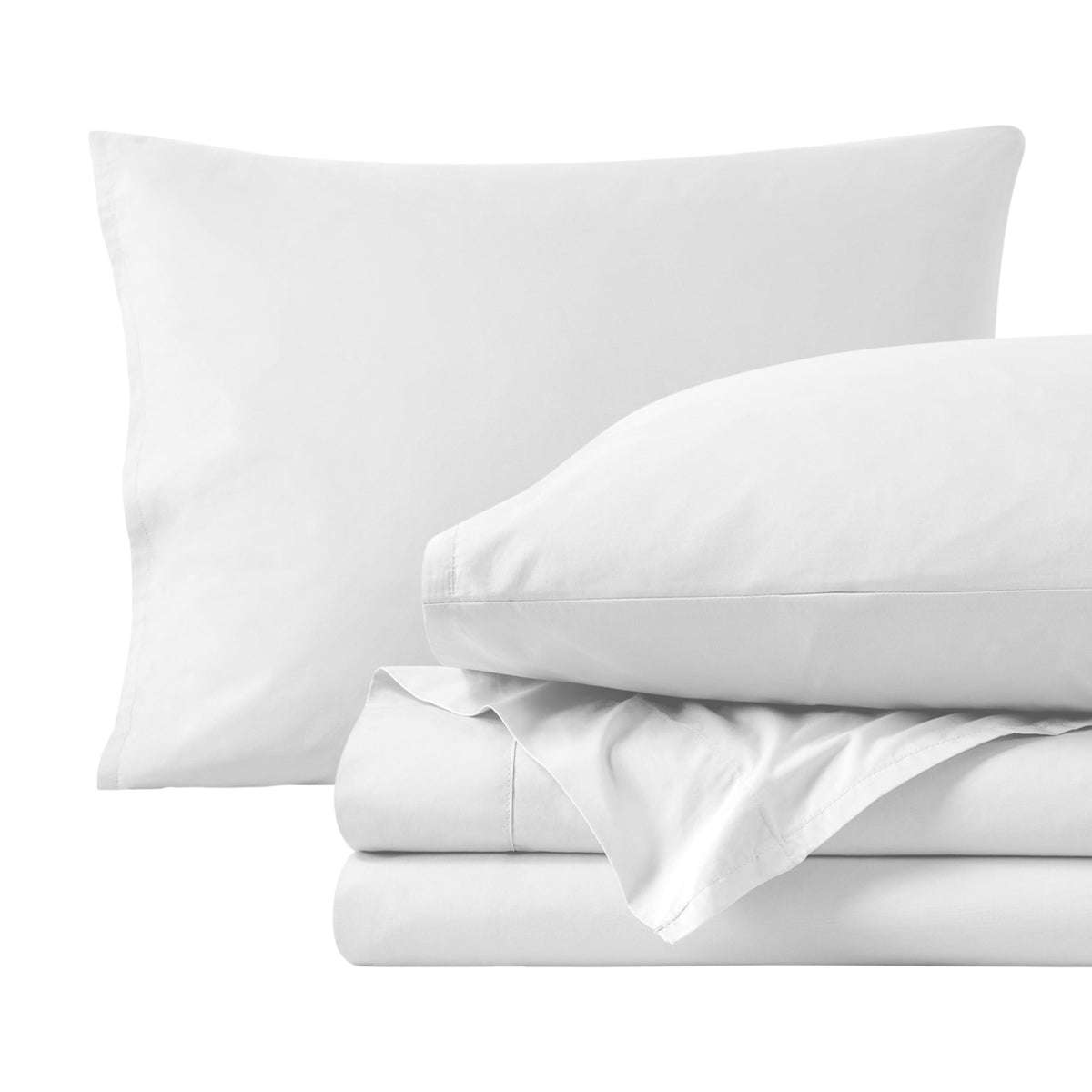 Bare Home 100% Organic Cotton Full XL Sheet Set - Crisp Percale Weave - Cool Breathable and Hypoallergenic - Bedding Sheets & Pillowcases - Luxury Hotel Sheet Set (Full XL White)