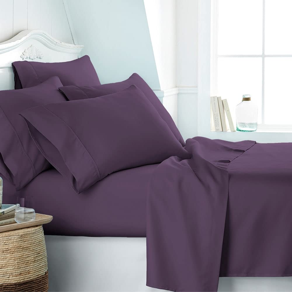 Linen Market 6 Piece Bed Sheet Set Purple Full