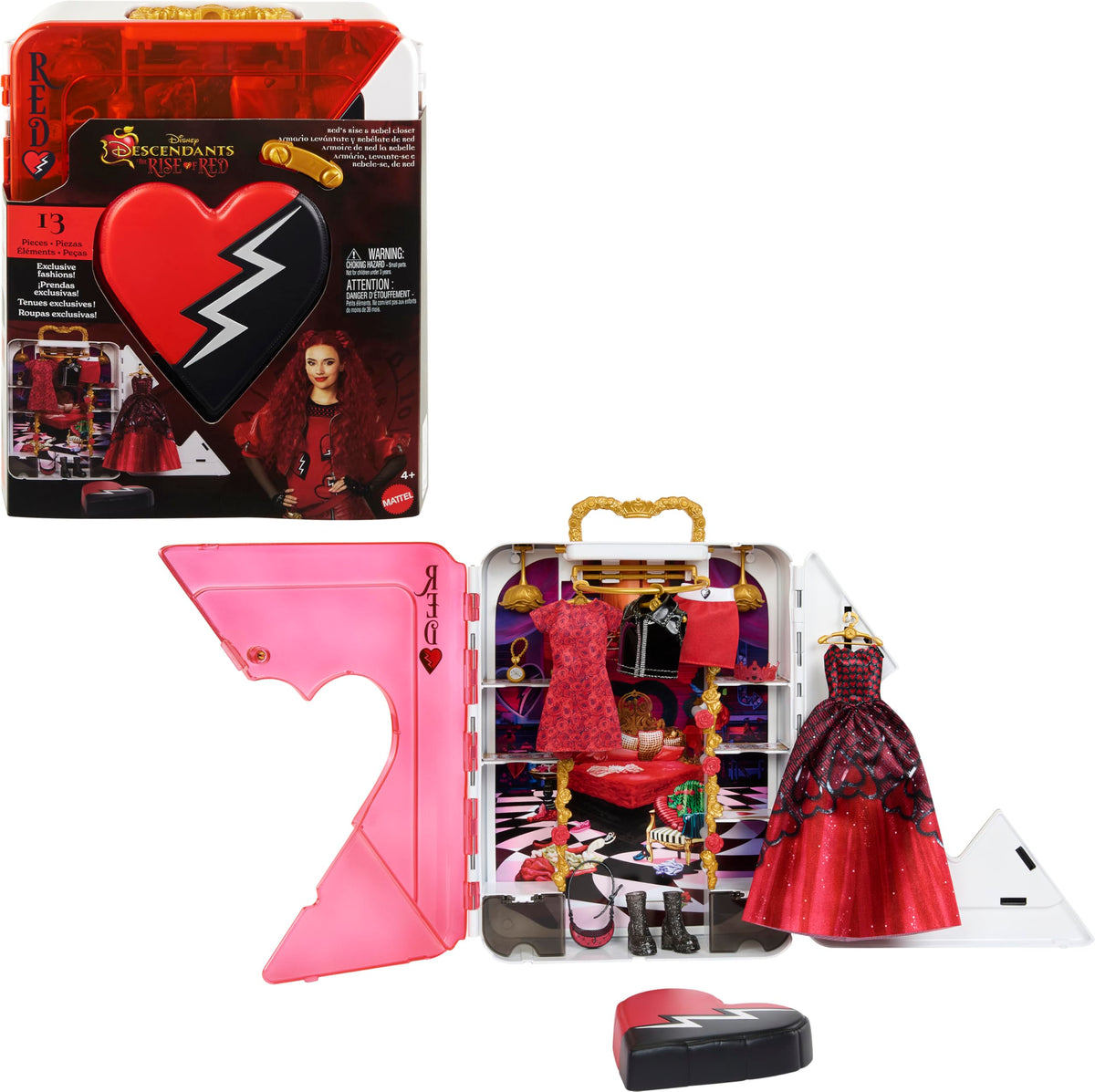 Mattel Disney Descendants: The Rise of Red Closet Playset with Exclusive Doll Clothes & Accessories Red’s Rise & Rebel Toy Closet