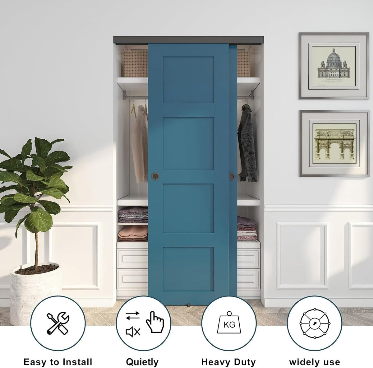 Sturdy Aluminum Bypass Closet Door Tracks