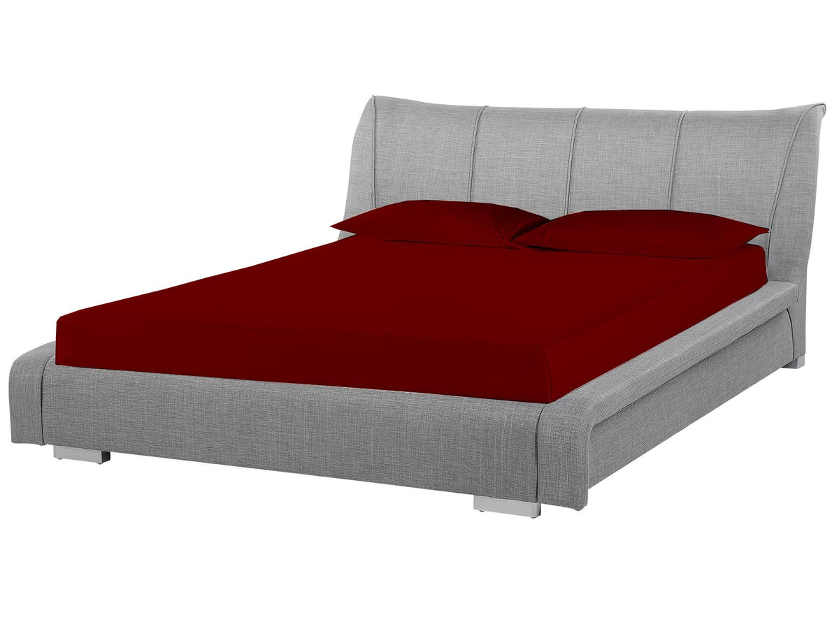 Waterbed Sheets Queen Size Attached Waterbed Sheets 100% Egyptian Cotton 600-Thread Count 4 Piece Sheet Set 15" Deep Pocket Attached Waterbed Sheet Set in Solid (Burgundy Queen)